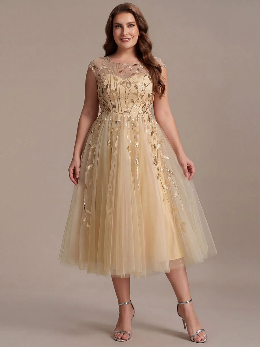 Elegant Sequin Cap Sleeve Dress - Image 42