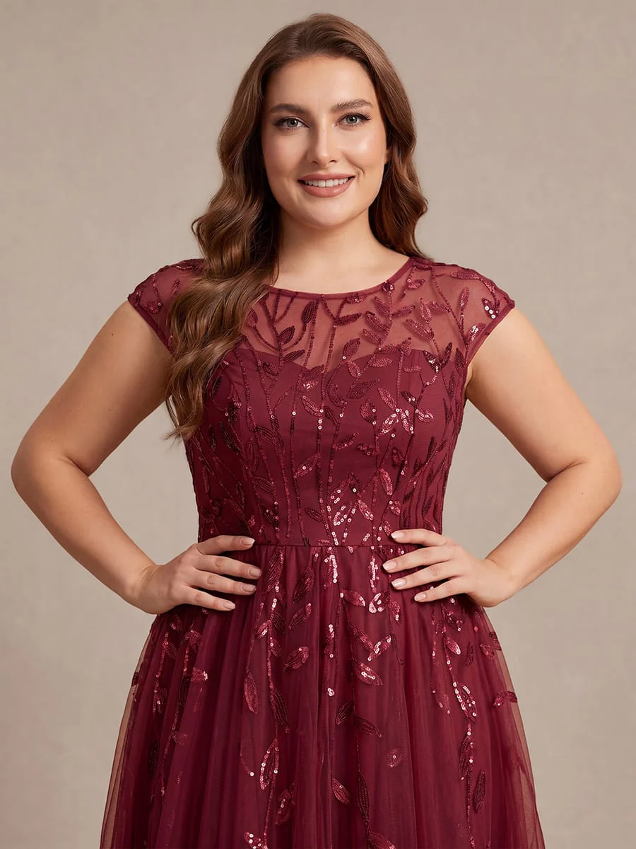 Elegant Sequin Cap Sleeve Dress - Image 41