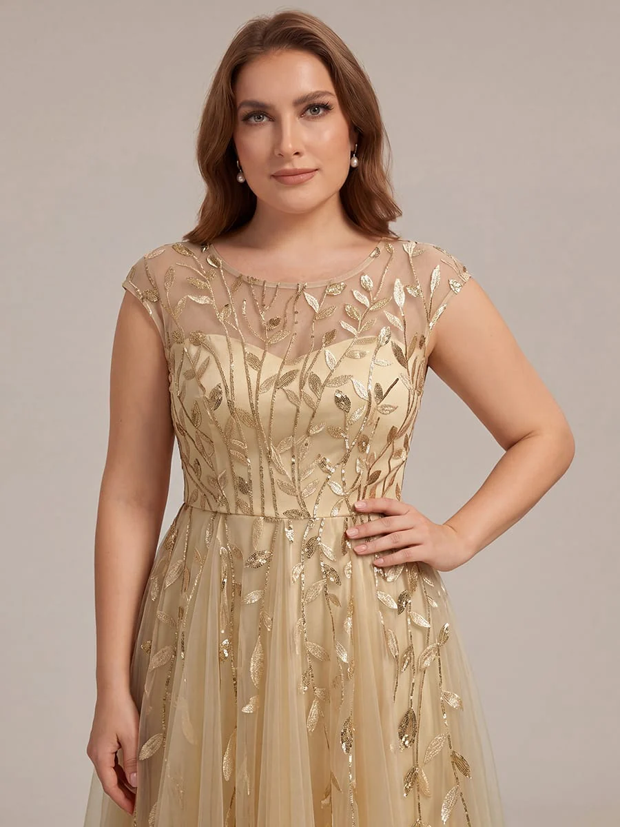 Elegant Sequin Cap Sleeve Dress - Image 46