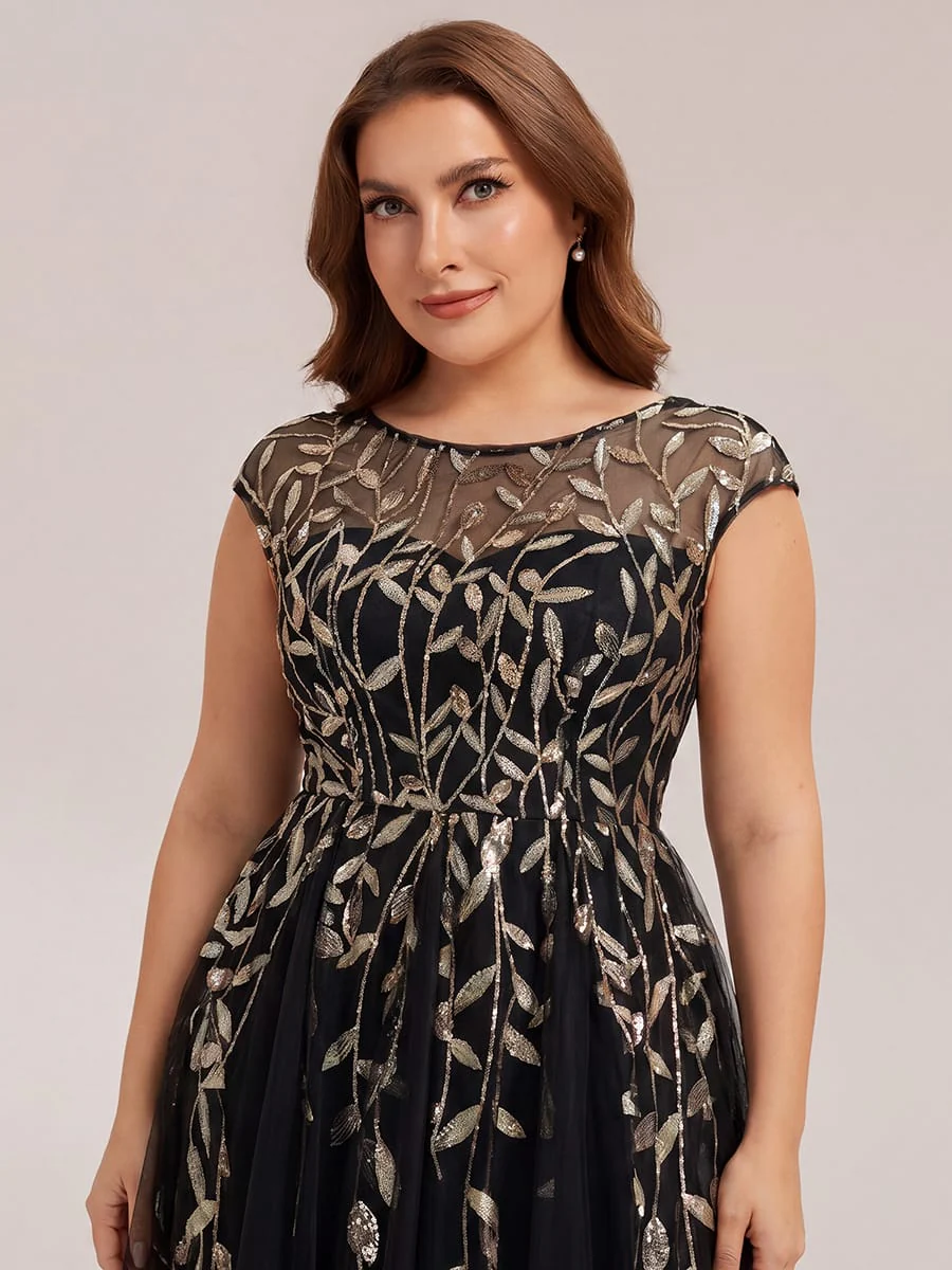 Elegant Sequin Cap Sleeve Dress - Image 61