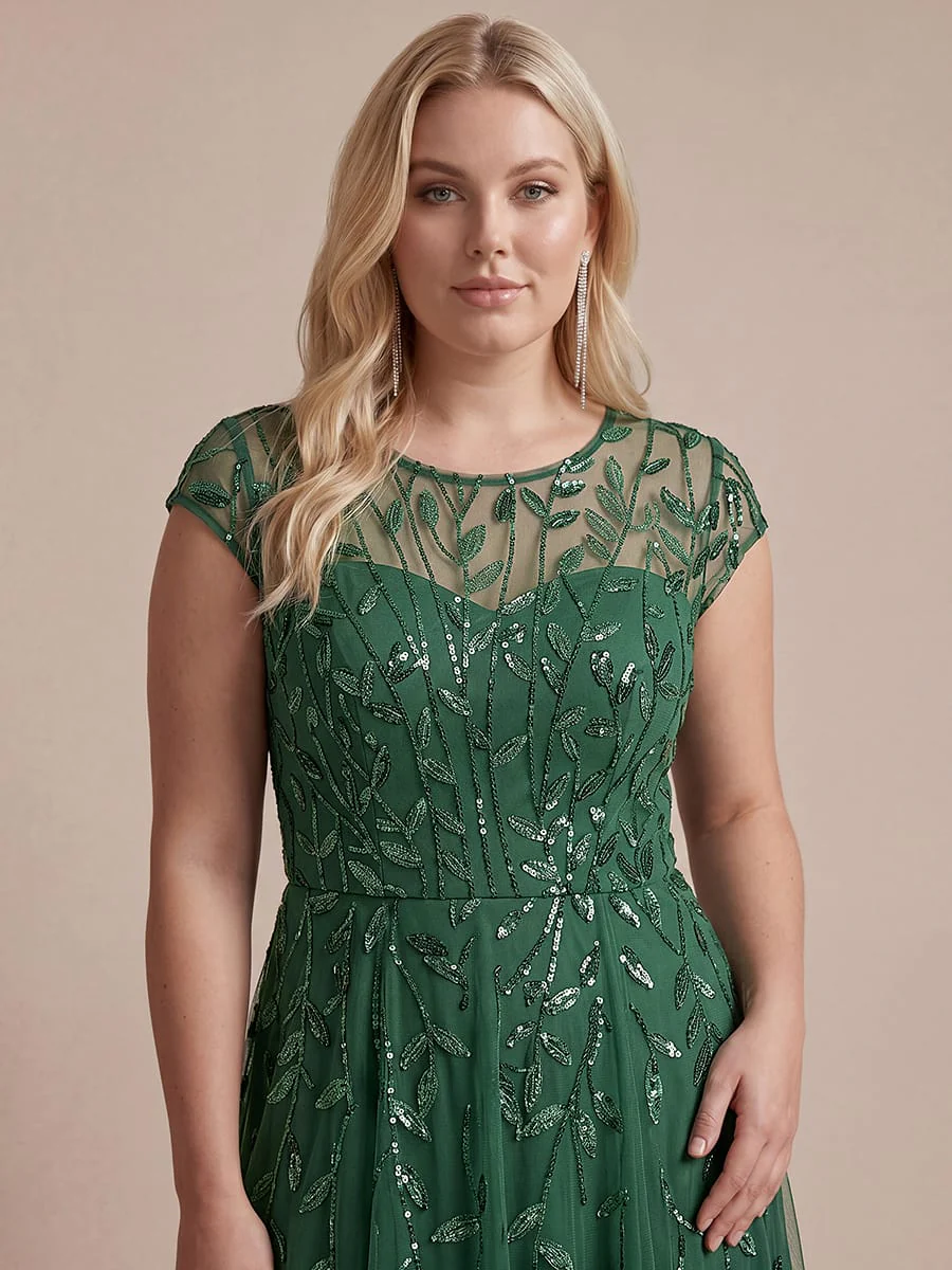 Elegant Sequin Cap Sleeve Dress - Image 30