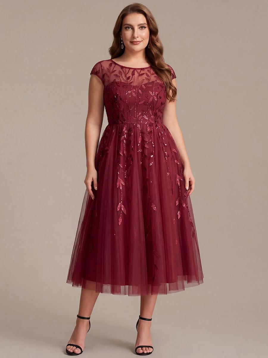 Elegant Sequin Cap Sleeve Dress - Image 37