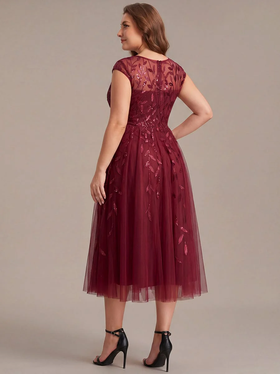 Elegant Sequin Cap Sleeve Dress - Image 38