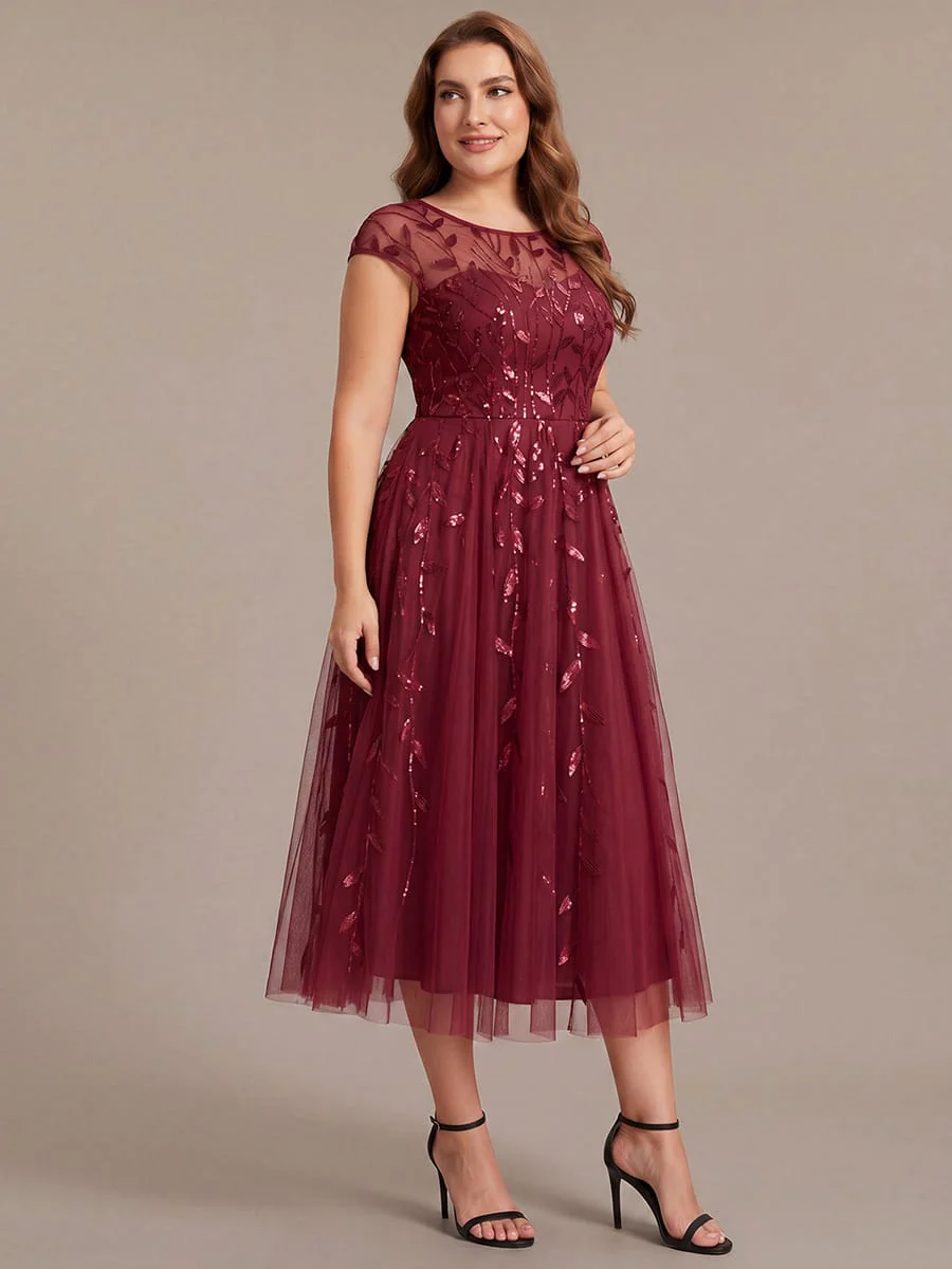 Elegant Sequin Cap Sleeve Dress - Image 39