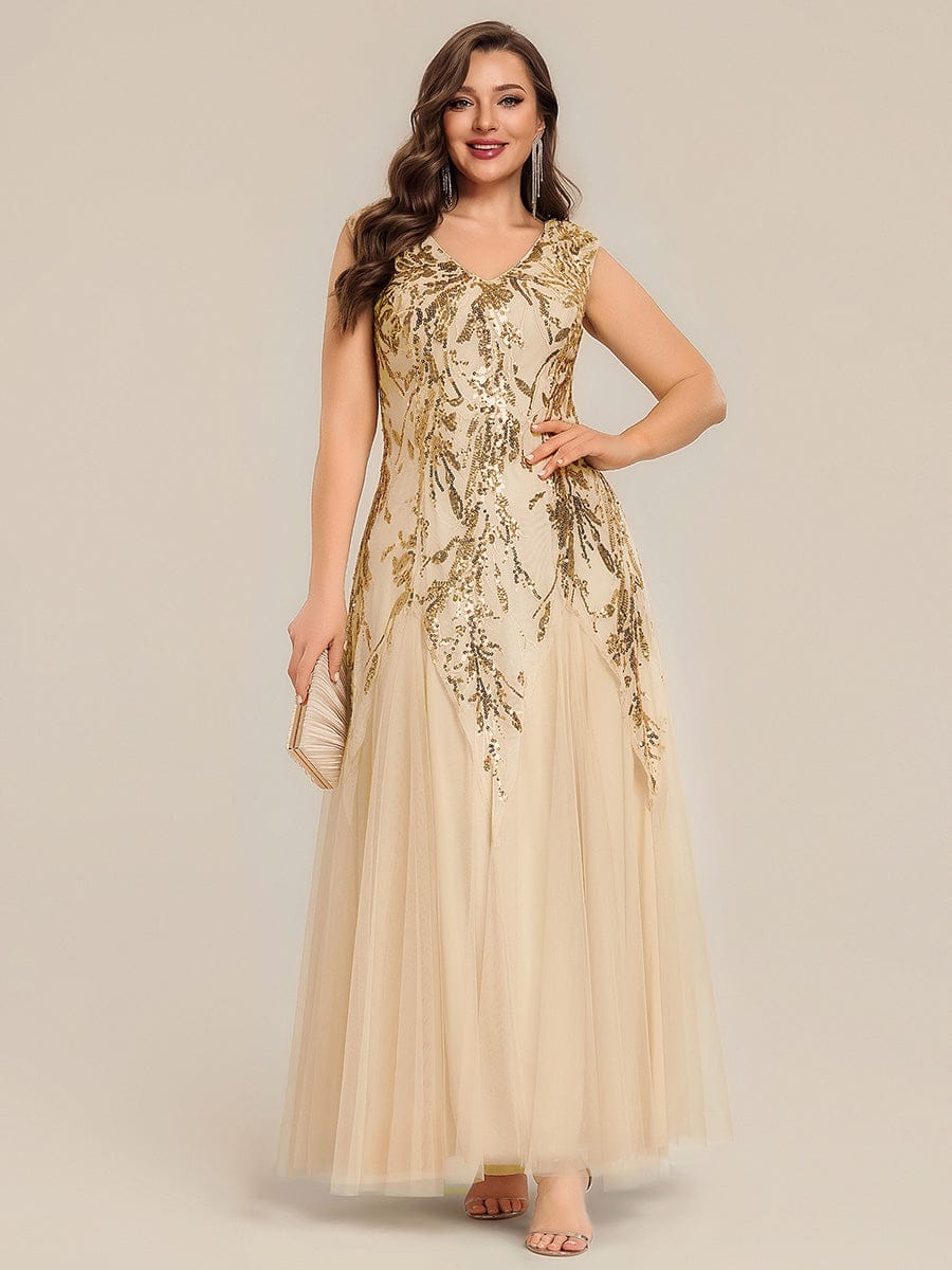 pretty FREYA|Plus Size Embroidered Sequin Cap Sleeve Dress - Image 29