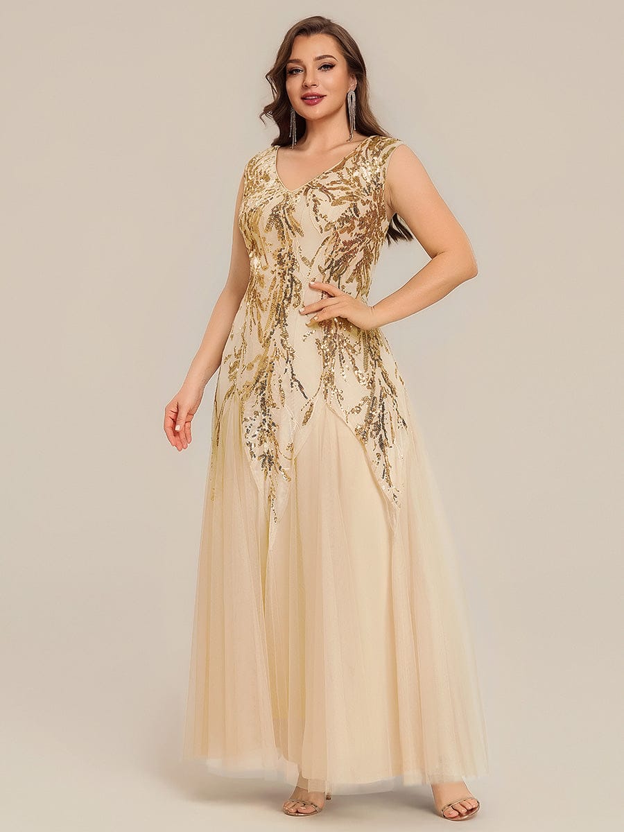 pretty FREYA|Plus Size Embroidered Sequin Cap Sleeve Dress - Image 30