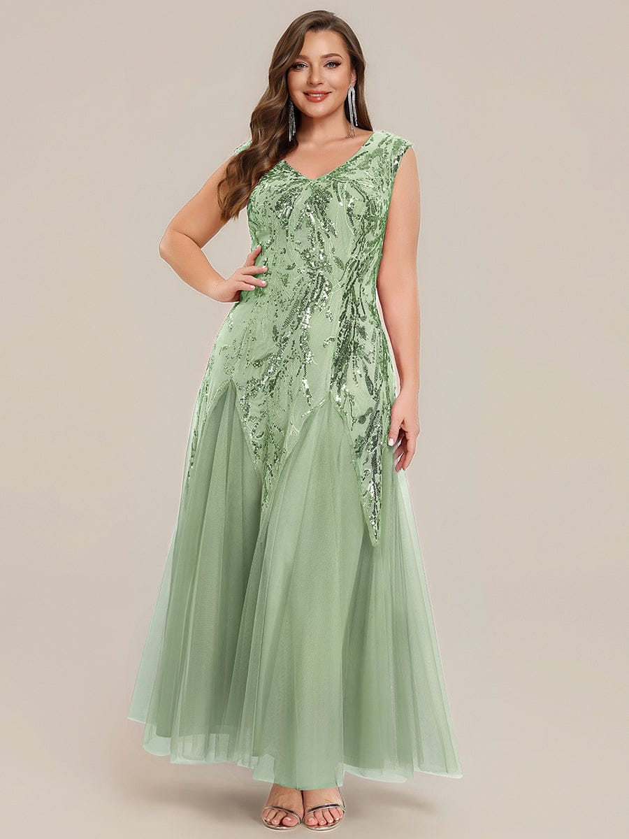 pretty FREYA|Plus Size Embroidered Sequin Cap Sleeve Dress - Image 36