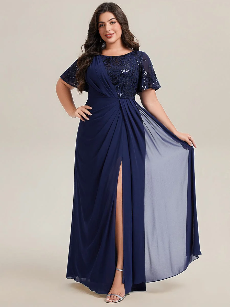 pretty GALE|Plus Size Flowing Ribbons Chiffon Dress - Image 5