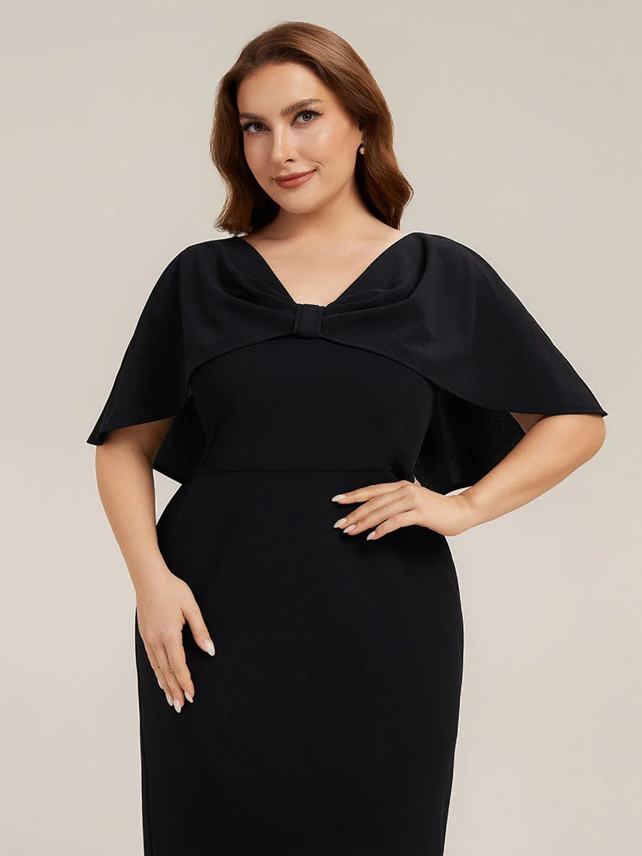 Knit Shawl Sleeve Sheath Dress - Image 17