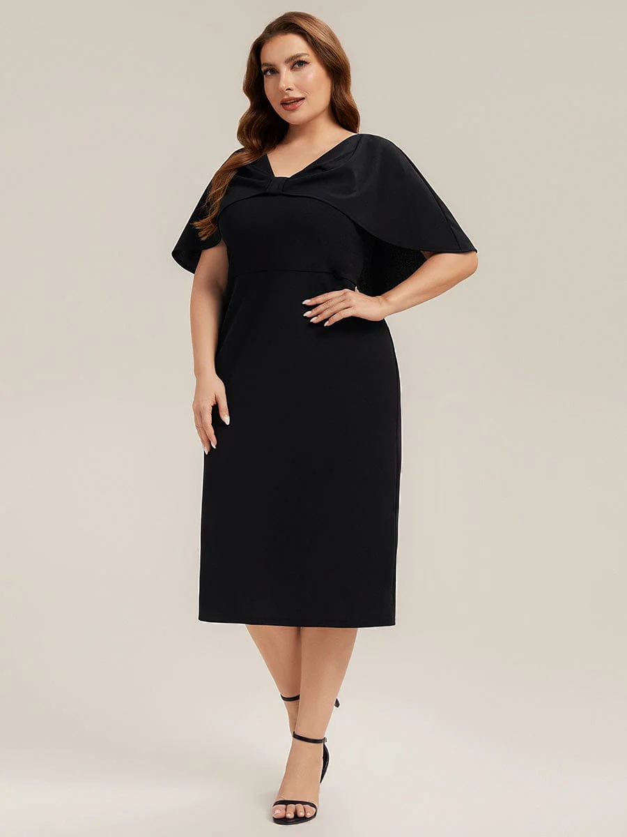 Knit Shawl Sleeve Sheath Dress - Image 18