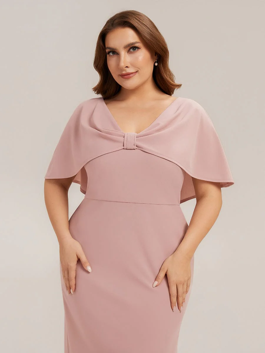 Knit Shawl Sleeve Sheath Dress - Image 24