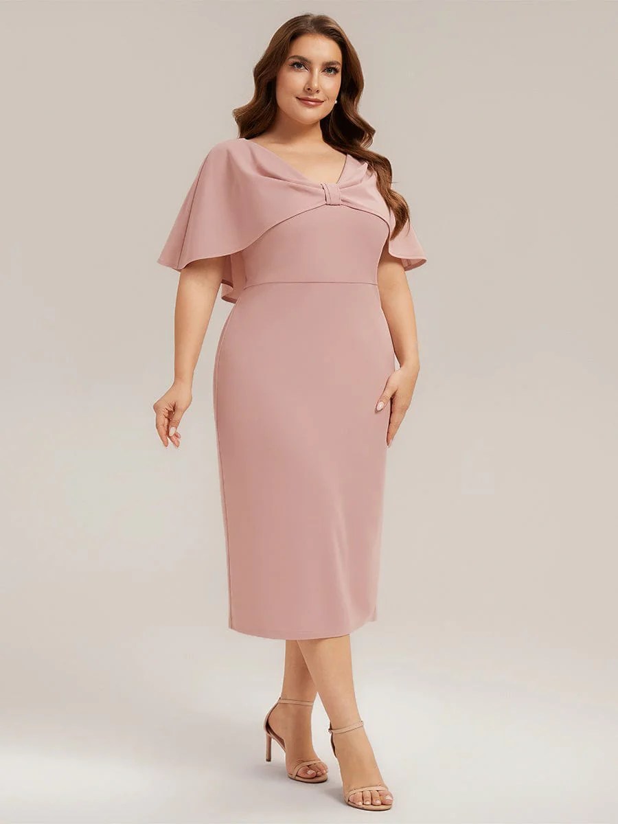Knit Shawl Sleeve Sheath Dress - Image 25