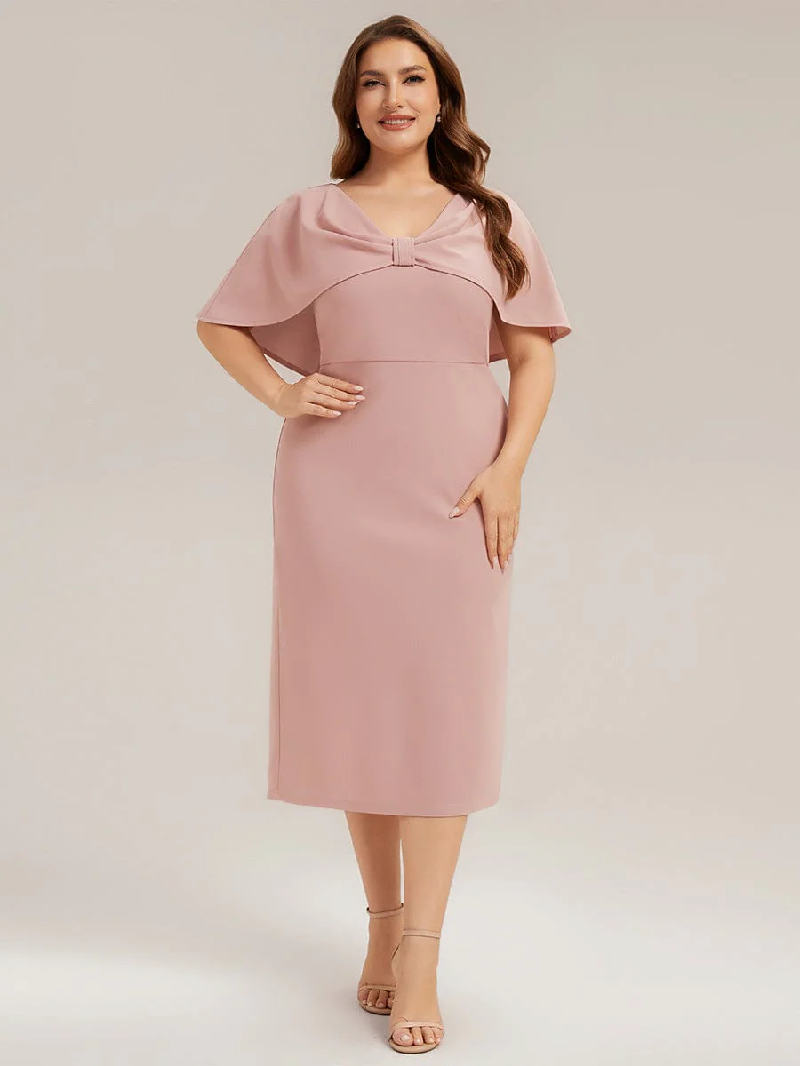 Knit Shawl Sleeve Sheath Dress - Image 26