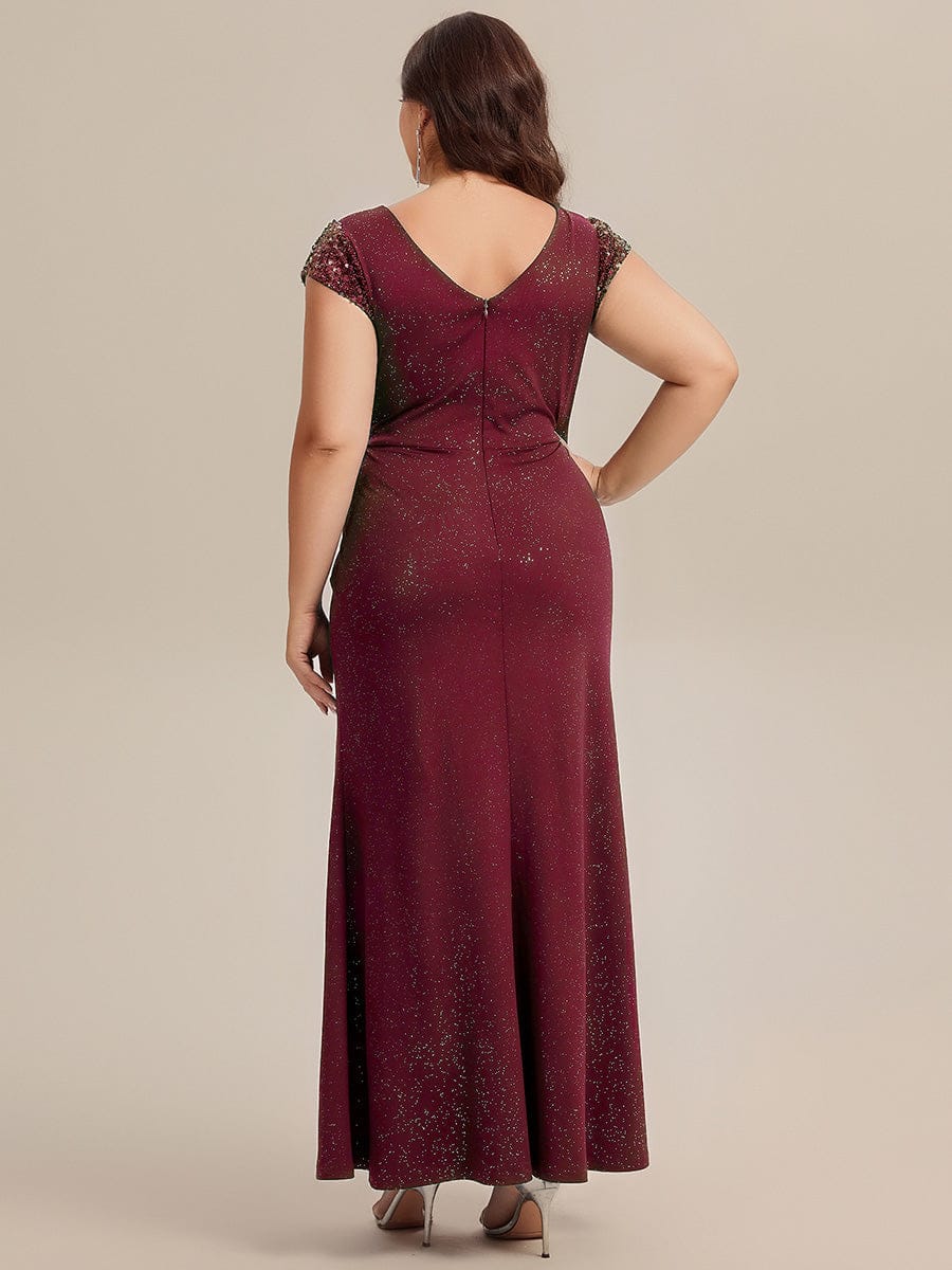 pretty KAIA|Plus Size Knotted Knit Cap Sleeve Dress - Image 12