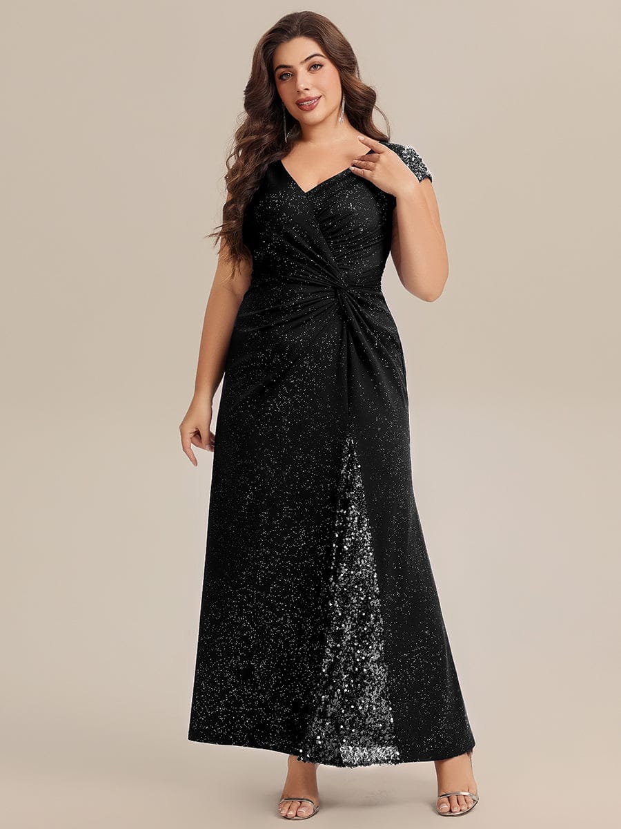 pretty KAIA|Plus Size Knotted Knit Cap Sleeve Dress - Image 4