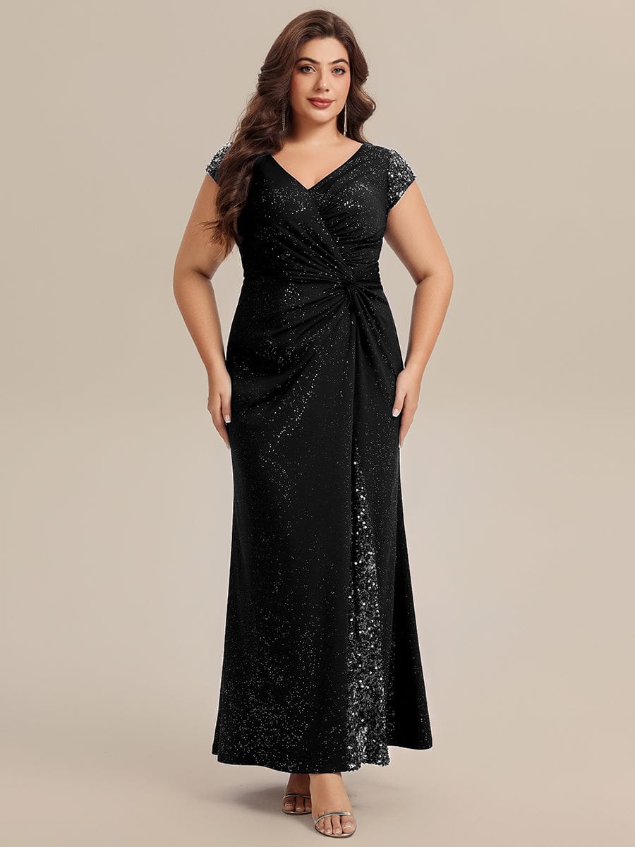 pretty KAIA|Plus Size Knotted Knit Cap Sleeve Dress - Image 5