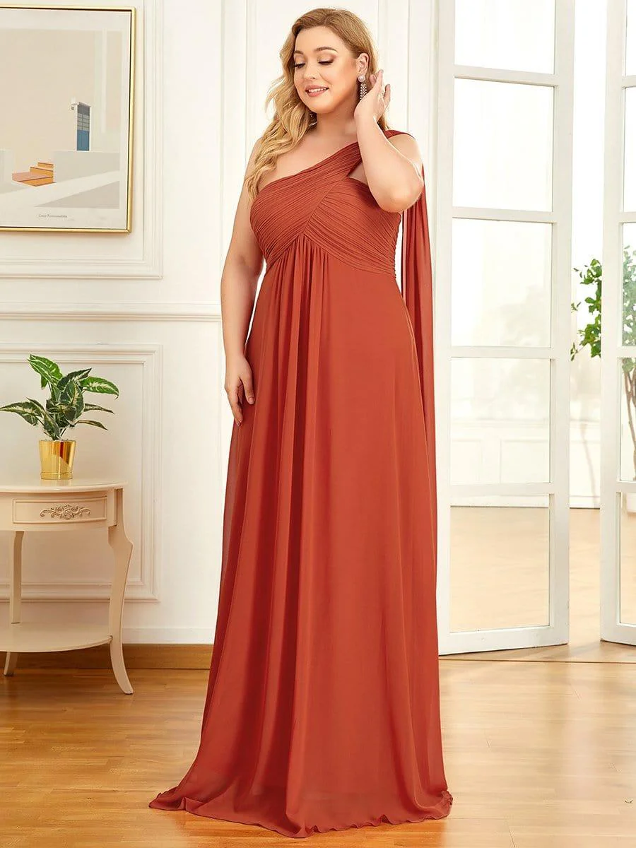 pretty ANAYA|Plus Size Chiffon One Shoulder Maxi Evening Dresses(Final Sale) - Image 20