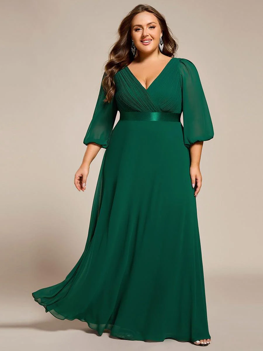 ever OLIVIA|Chiffon Long Sleeve Empire Waist Maxi Evening Dress with Pleated Detailing - Image 34