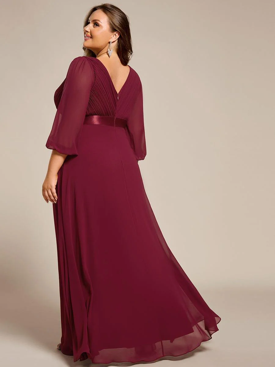 ever OLIVIA|Chiffon Long Sleeve Empire Waist Maxi Evening Dress with Pleated Detailing - Image 29