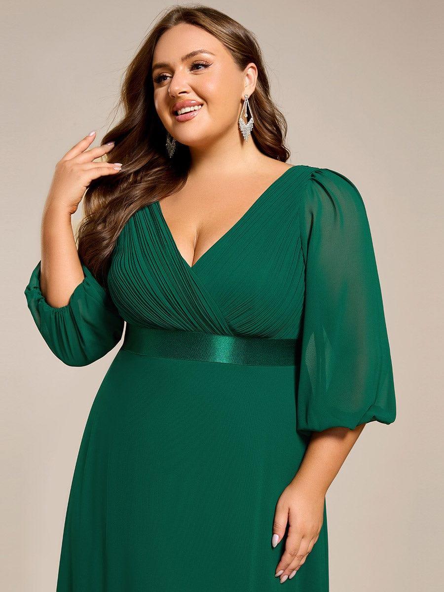 ever OLIVIA|Chiffon Long Sleeve Empire Waist Maxi Evening Dress with Pleated Detailing - Image 36