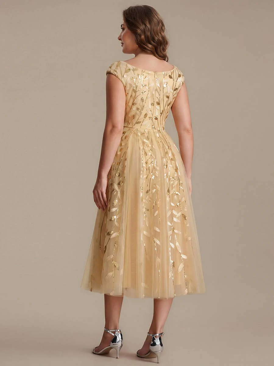 Sequin Cap Sleeve A-Line Dress - Image 27
