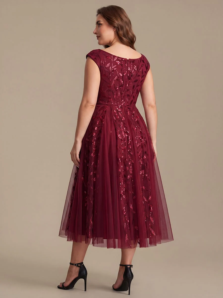 Sequin Cap Sleeve A-Line Dress - Image 62