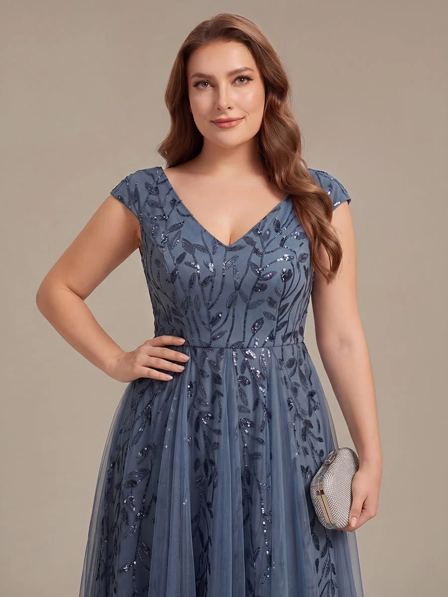 Sequin Cap Sleeve A-Line Dress - Image 16