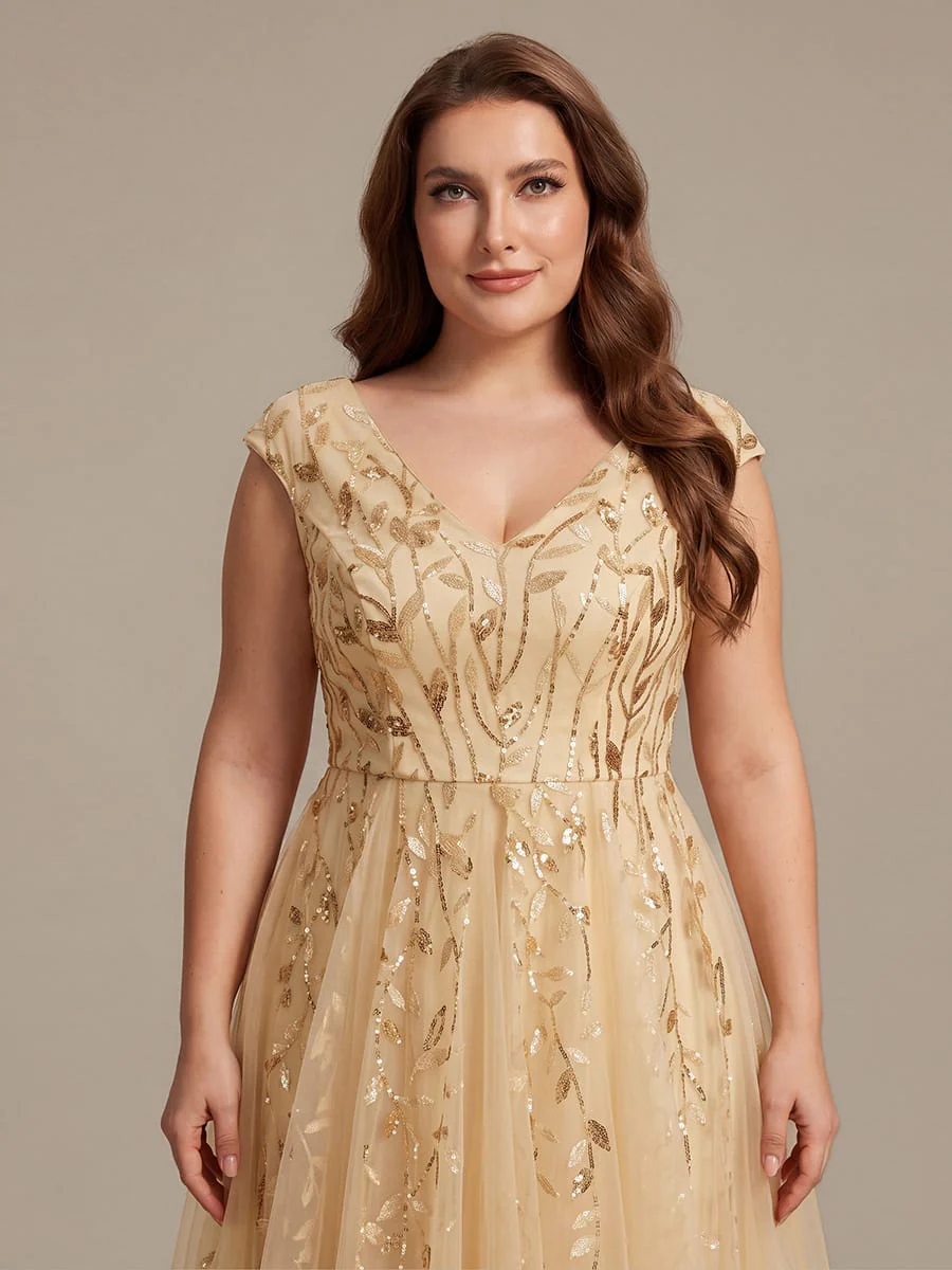 Sequin Cap Sleeve A-Line Dress - Image 28