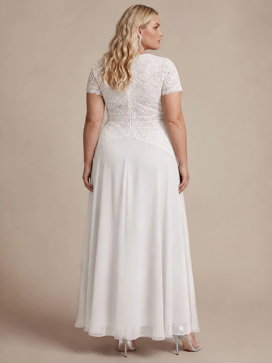 Plus Size Sparkling Sequin Lace Maxi Dress with Puff Sleeves Elegant Long Formal Evening Gown - Image 19