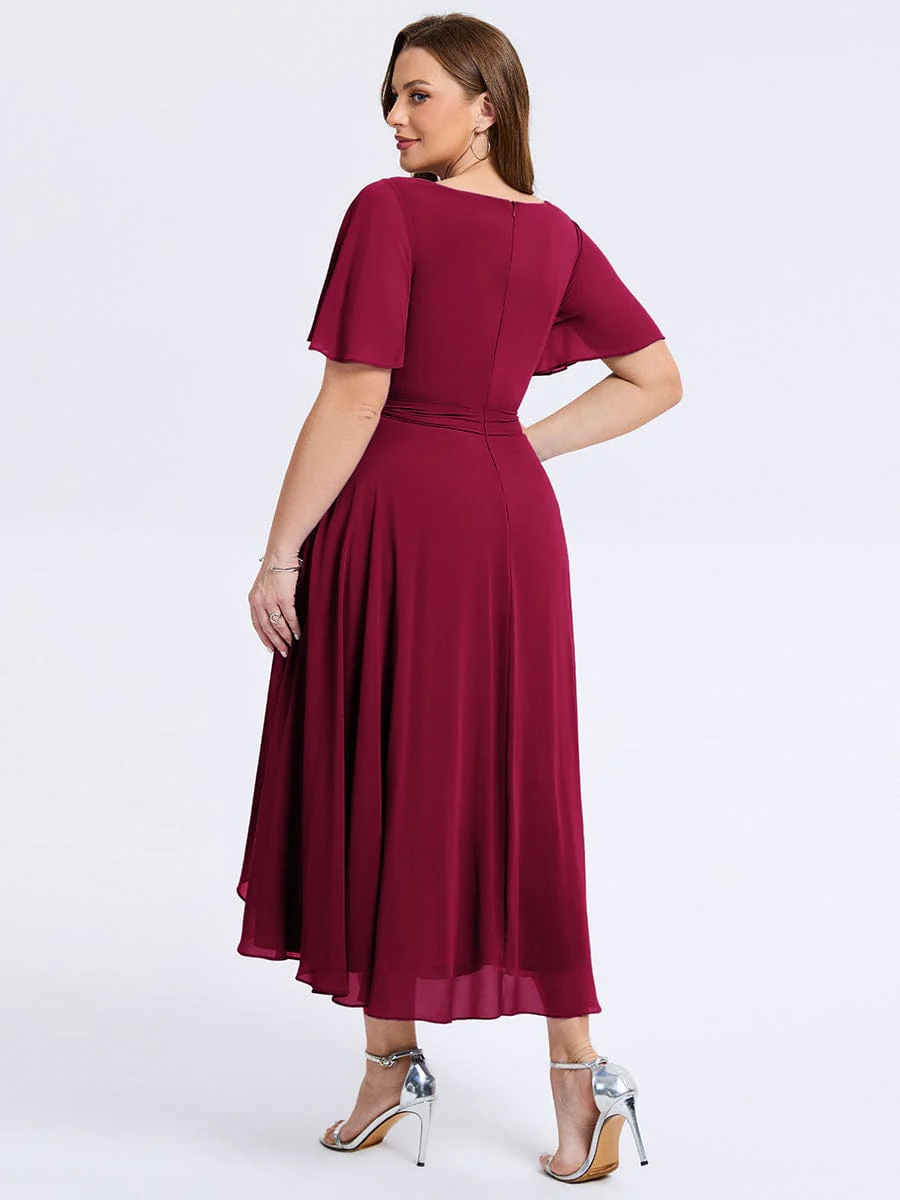 pretty MARISELLE|Plus Size Tie Knot High-Low Wedding Guest Dress - Image 7
