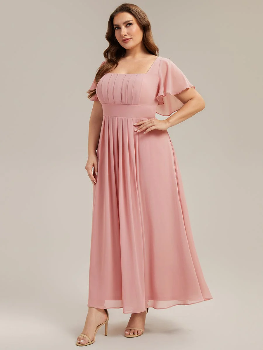 ever AVIEL|Ruched Chiffon Ruffle Sleeve Dress - Image 29