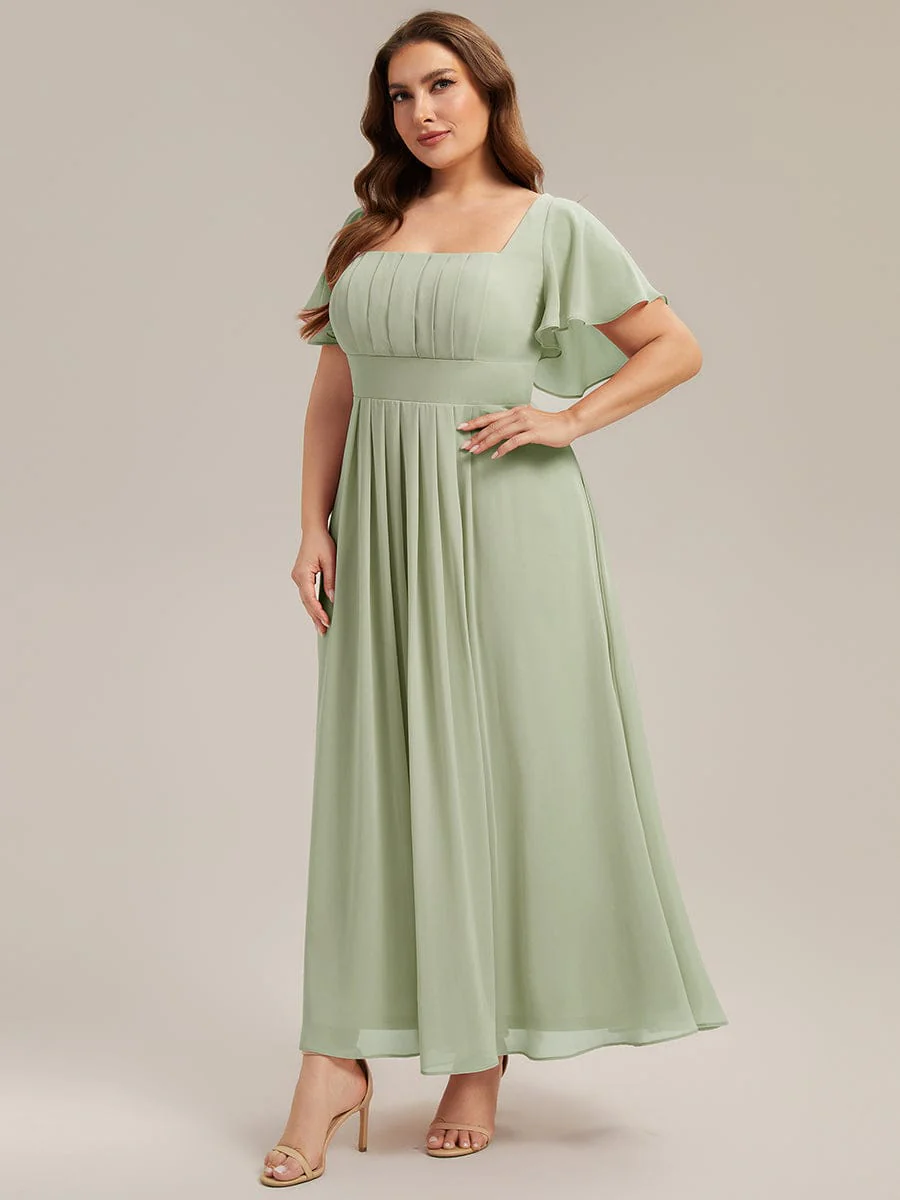 ever AVIEL|Ruched Chiffon Ruffle Sleeve Dress - Image 41