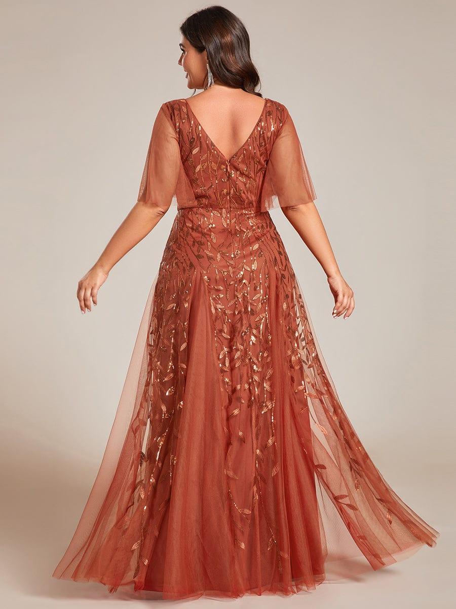 ever ASTRAL|Stunning V Neck Long Wedding Guest Dress with Ruffle Sleeves - Image 120