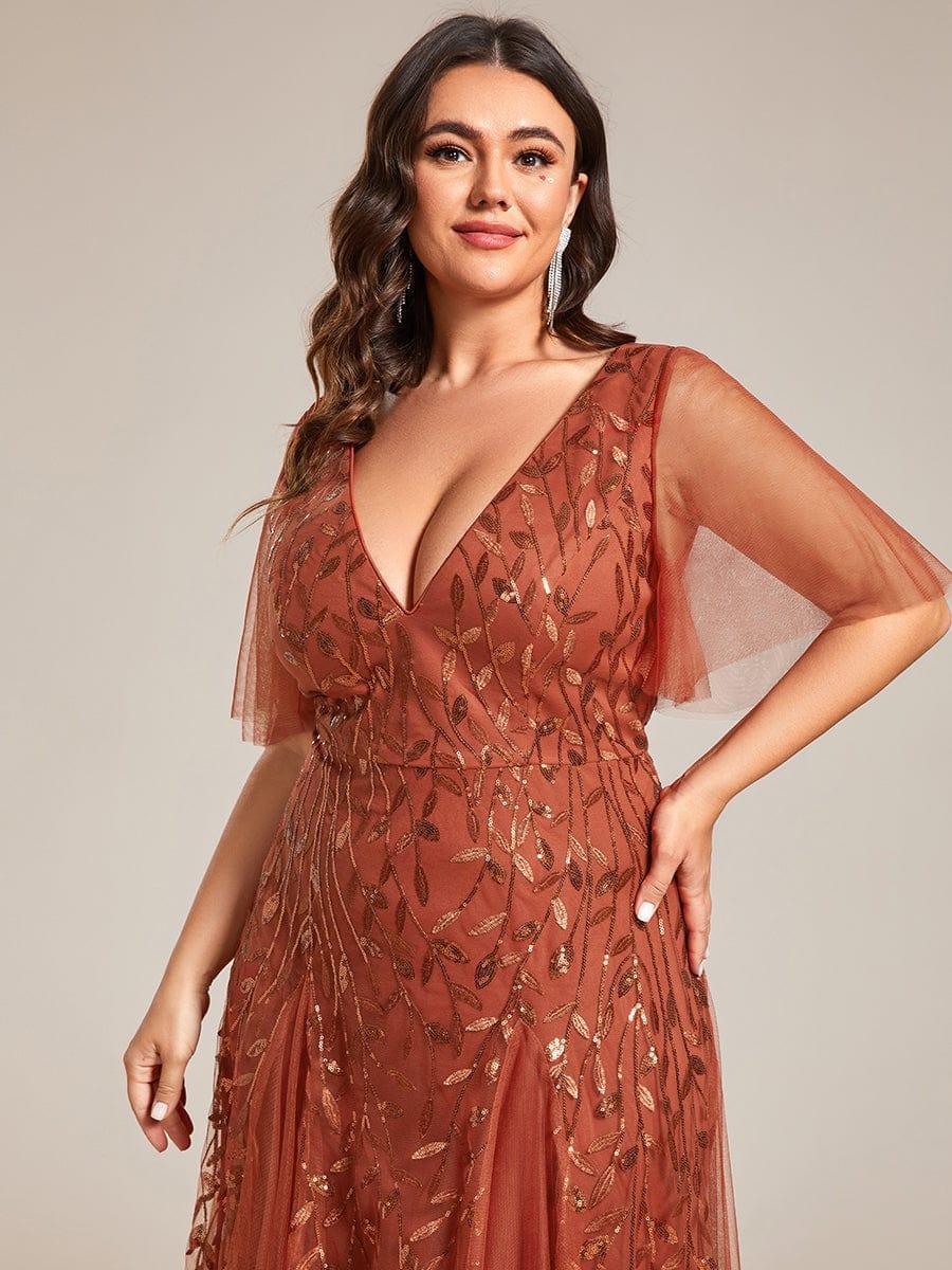 ever ASTRAL|Stunning V Neck Long Wedding Guest Dress with Ruffle Sleeves - Image 121
