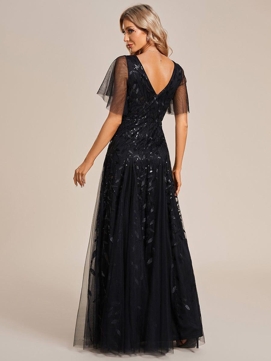 ever ASTRAL|Stunning V Neck Long Wedding Guest Dress with Ruffle Sleeves - Image 50