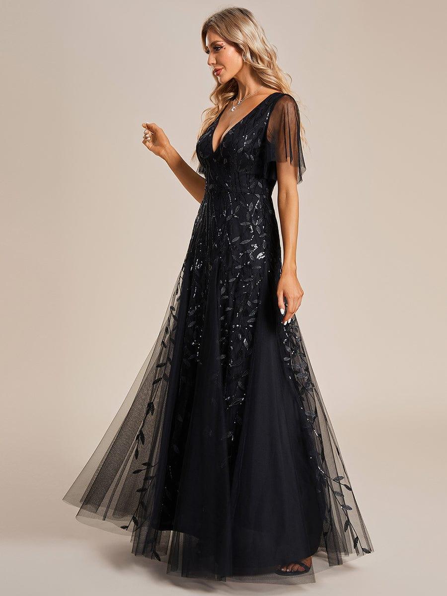 ever ASTRAL|Stunning V Neck Long Wedding Guest Dress with Ruffle Sleeves - Image 53