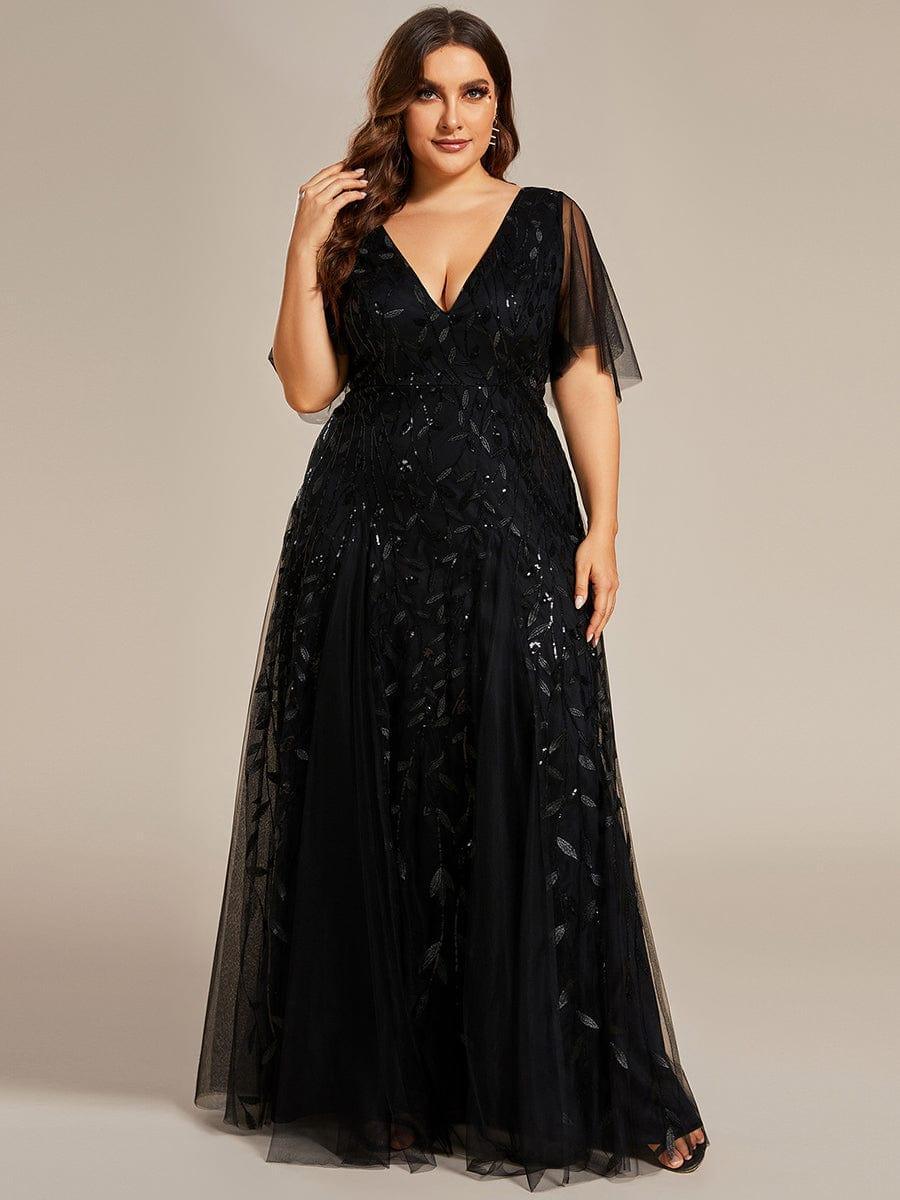 ever ASTRAL|Stunning V Neck Long Wedding Guest Dress with Ruffle Sleeves - Image 54