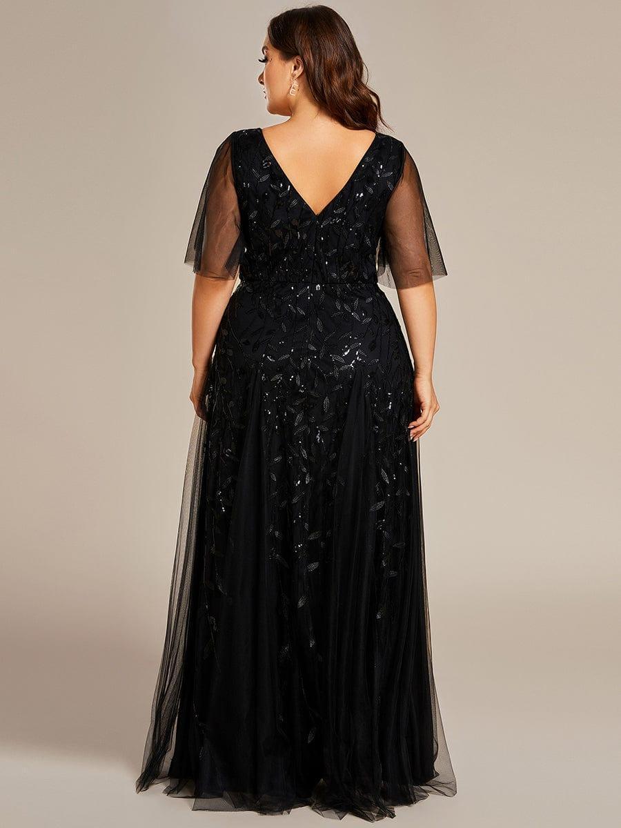 ever ASTRAL|Stunning V Neck Long Wedding Guest Dress with Ruffle Sleeves - Image 55