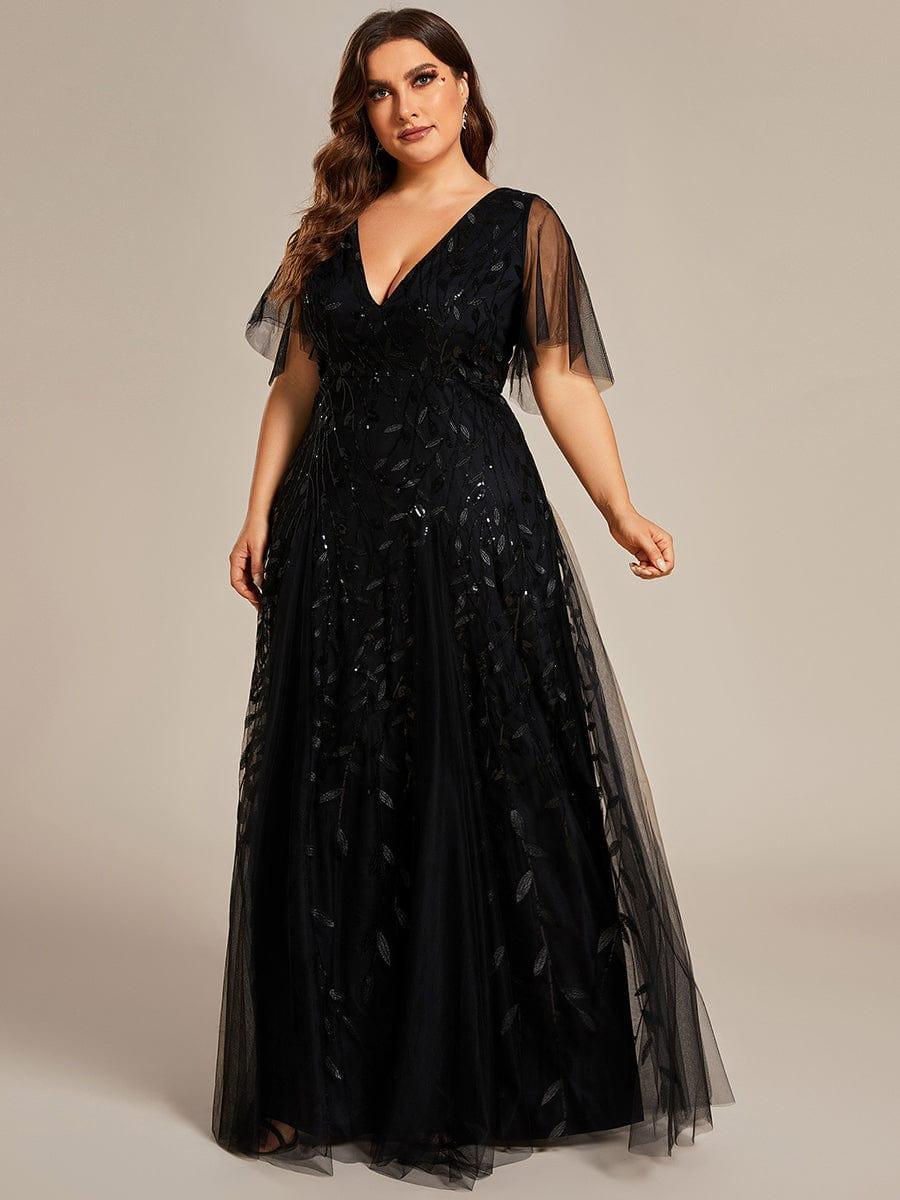 ever ASTRAL|Stunning V Neck Long Wedding Guest Dress with Ruffle Sleeves - Image 57