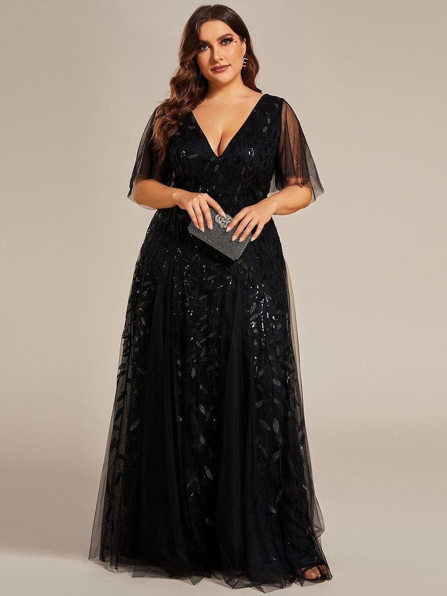 ever ASTRAL|Stunning V Neck Long Wedding Guest Dress with Ruffle Sleeves - Image 58