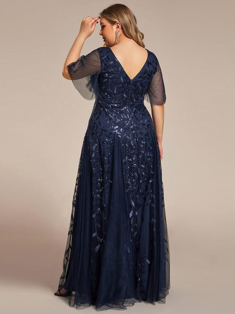 ever ASTRAL|Stunning V Neck Long Wedding Guest Dress with Ruffle Sleeves - Image 63