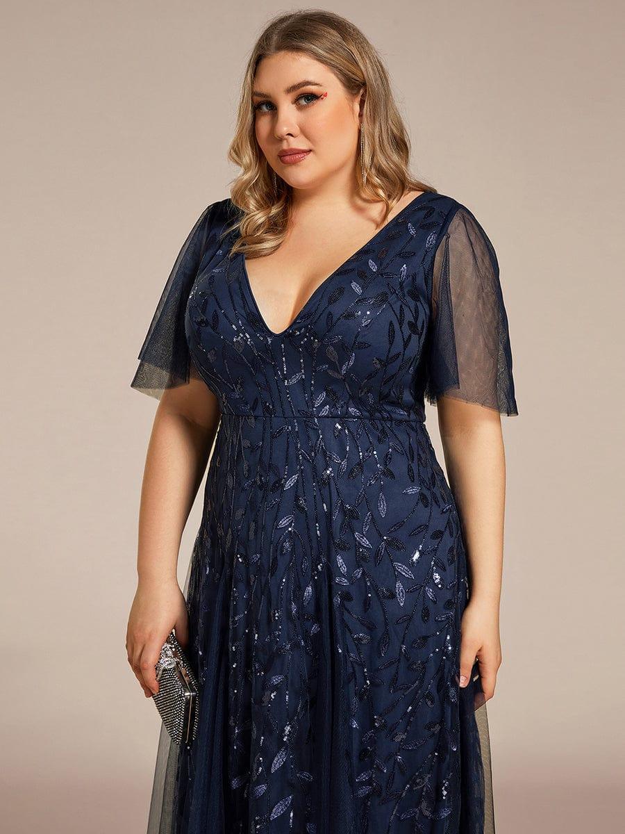 ever ASTRAL|Stunning V Neck Long Wedding Guest Dress with Ruffle Sleeves - Image 64
