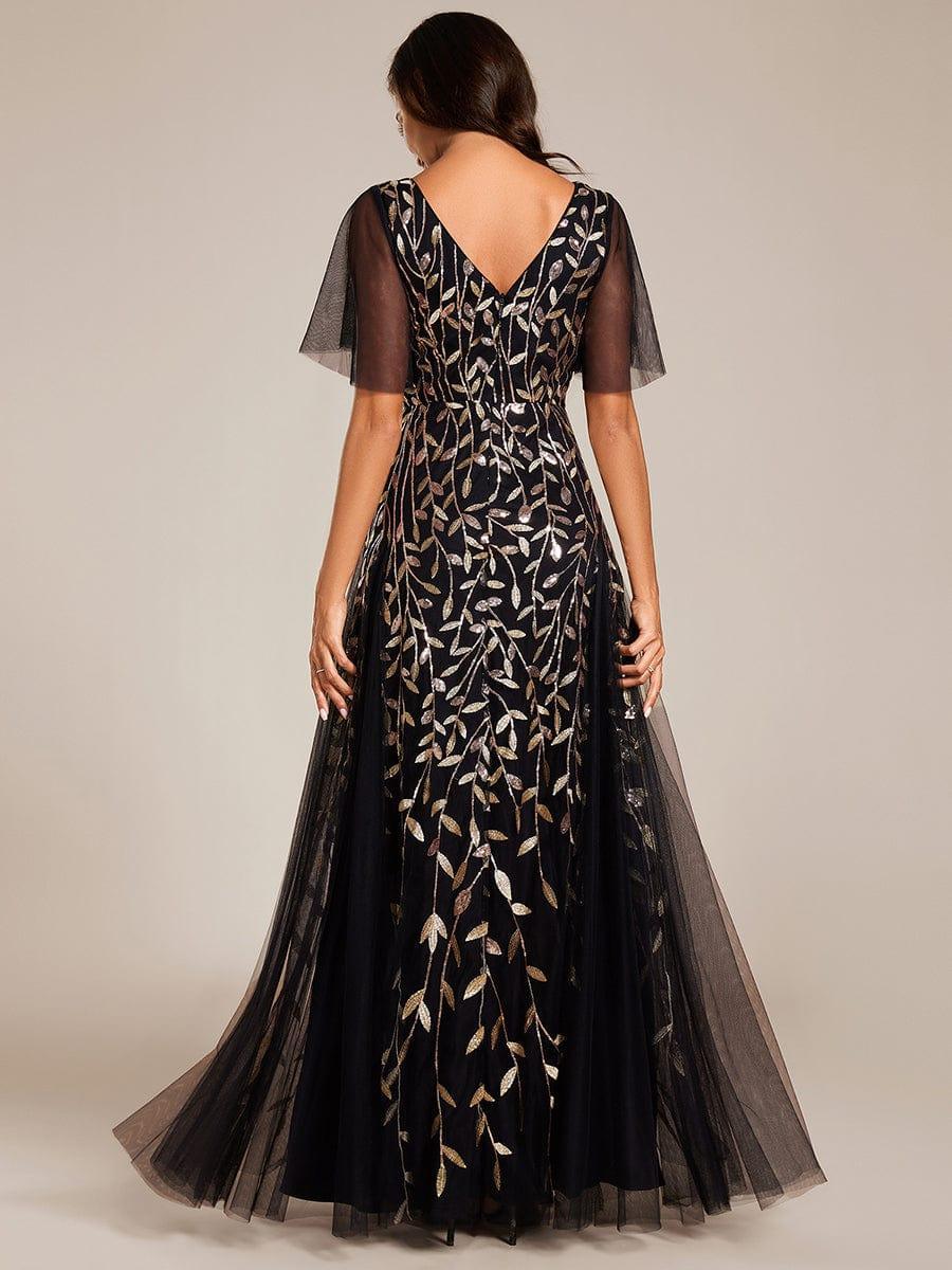ever ASTRAL|Stunning V Neck Long Wedding Guest Dress with Ruffle Sleeves - Image 68