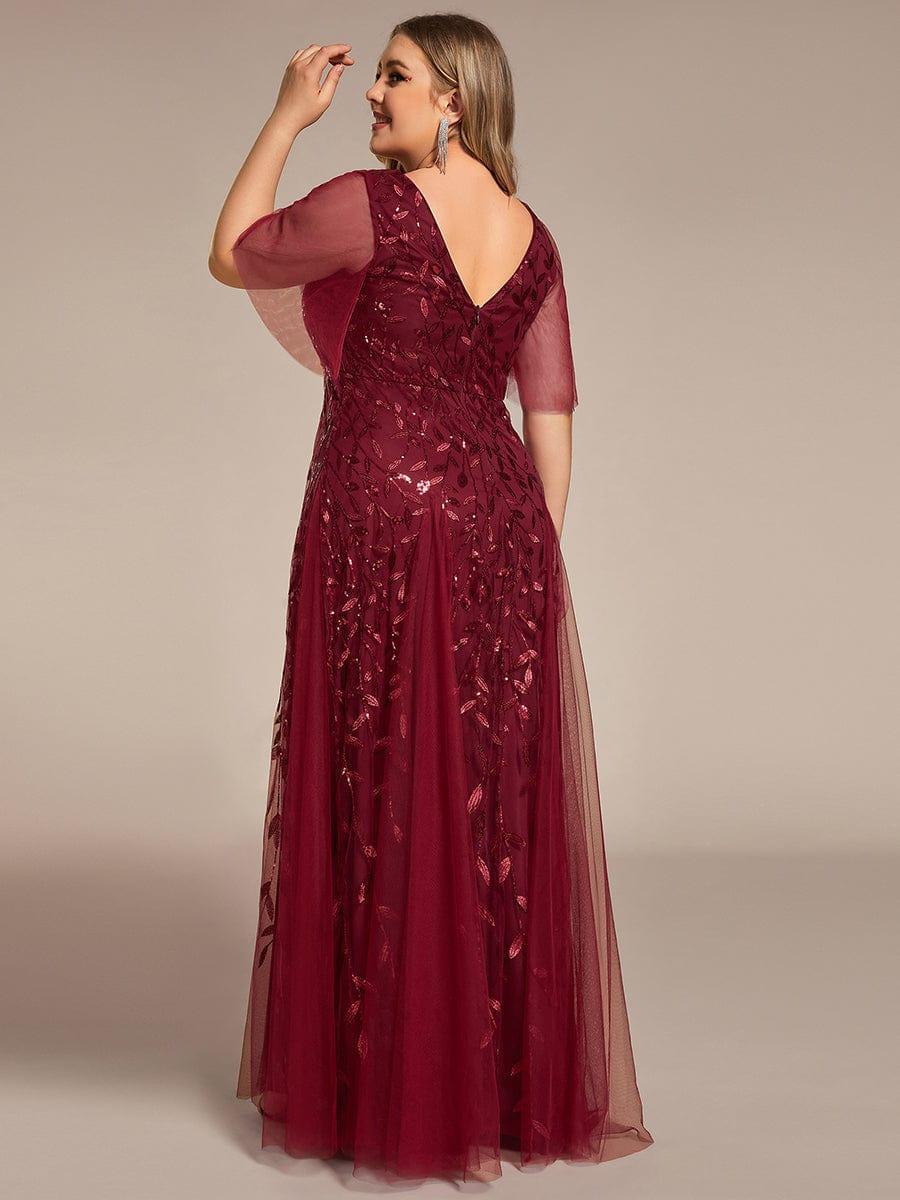 ever ASTRAL|Stunning V Neck Long Wedding Guest Dress with Ruffle Sleeves - Image 78