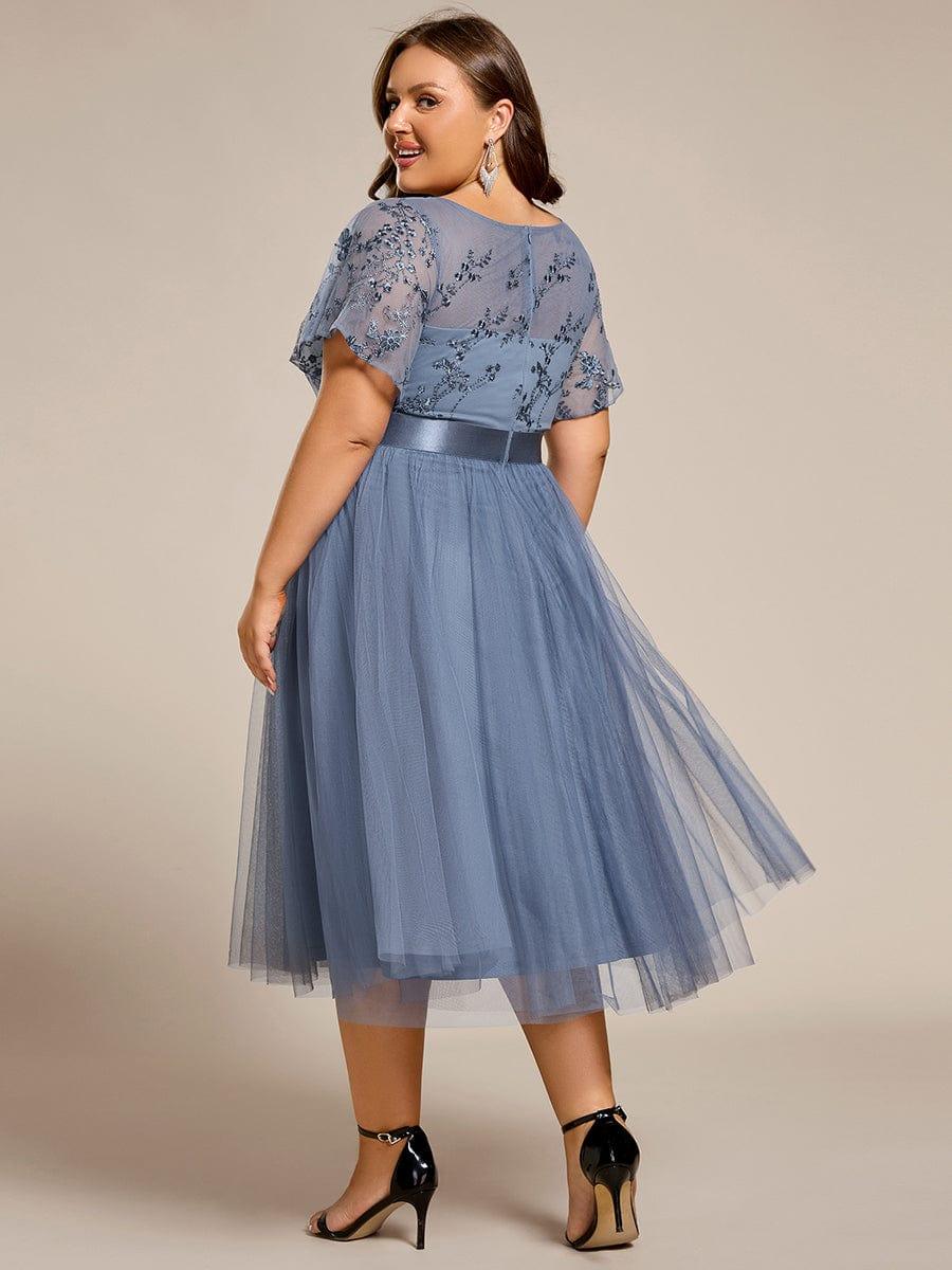 ever MARA|Round Neck Embellished Midi Tulle Bridesmaid Dress - Image 18
