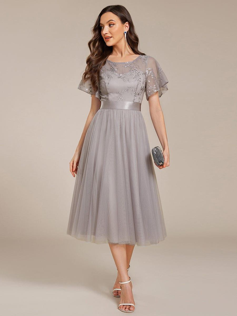 ever MARA|Round Neck Embellished Midi Tulle Bridesmaid Dress - Image 22