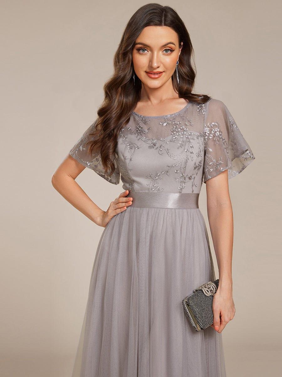 ever MARA|Round Neck Embellished Midi Tulle Bridesmaid Dress - Image 24