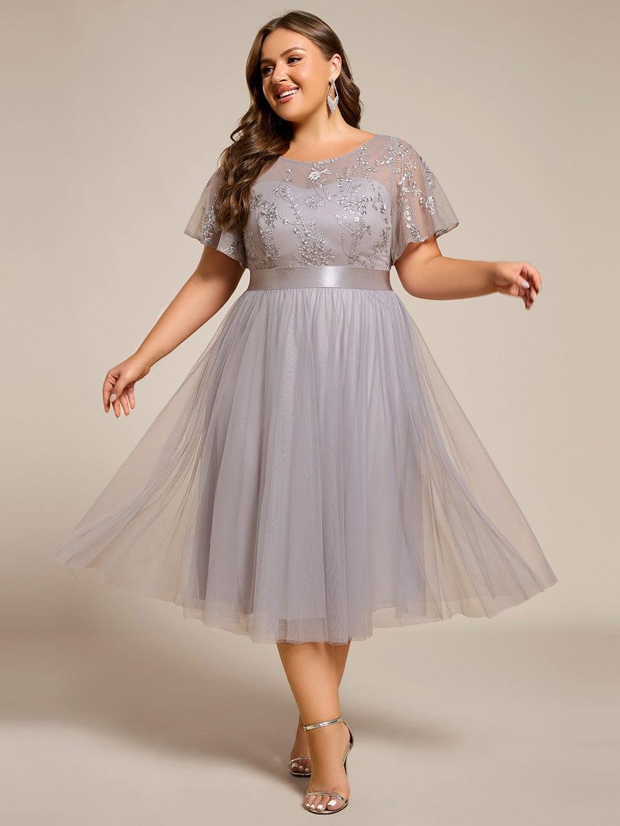 ever MARA|Round Neck Embellished Midi Tulle Bridesmaid Dress - Image 27