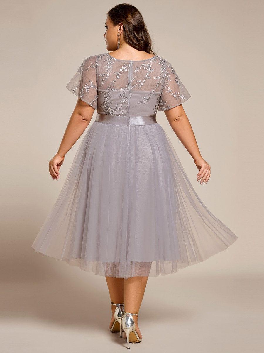 ever MARA|Round Neck Embellished Midi Tulle Bridesmaid Dress - Image 28