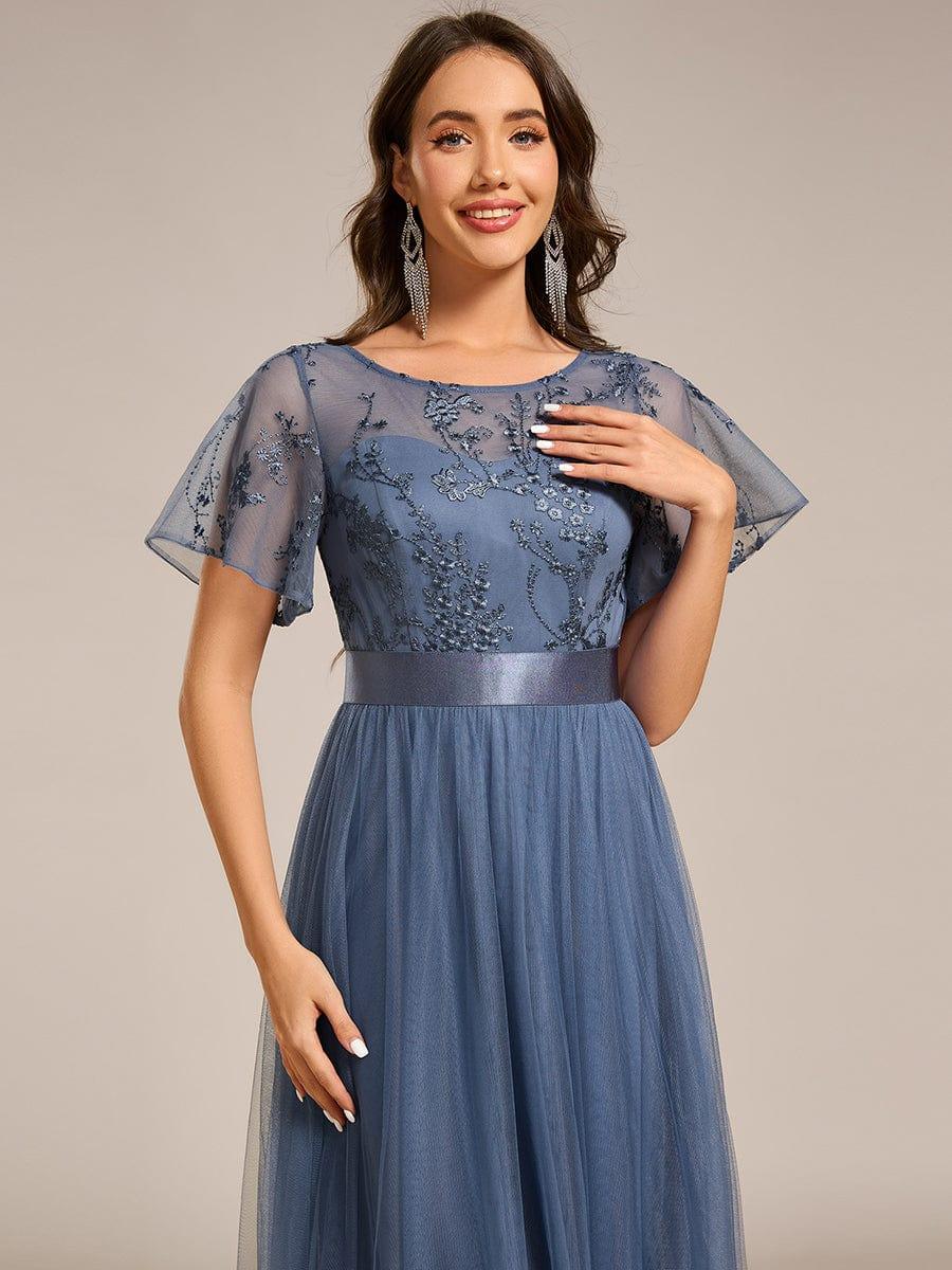 ever MARA|Round Neck Embellished Midi Tulle Wedding Guest Dress - Image 13